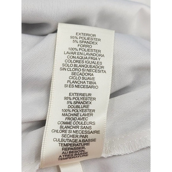 Eliza J Geo Striped Shift Dress Blue Stretchy Lined Size 14W NWT - Picture 10 of 11